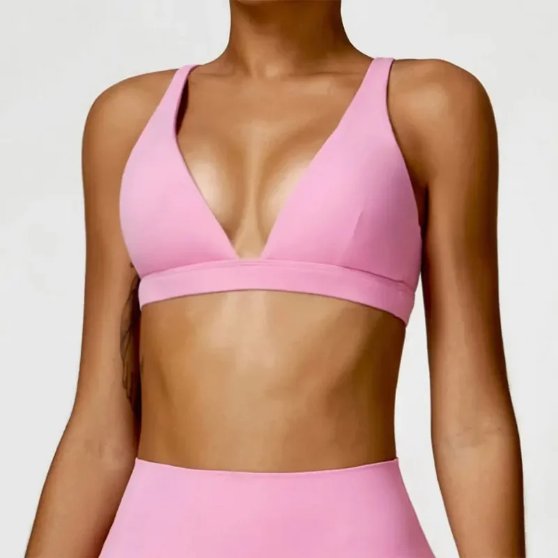 Sports Bra Racerback - Sports Bra Shockproof Crop Anti-sweat Fitness