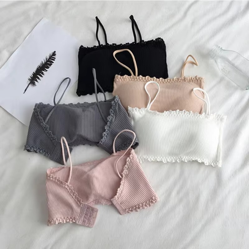 Women's Cotton Bra Female Tube - T Shirt Bra Seamless incelemesi ve fiyatı