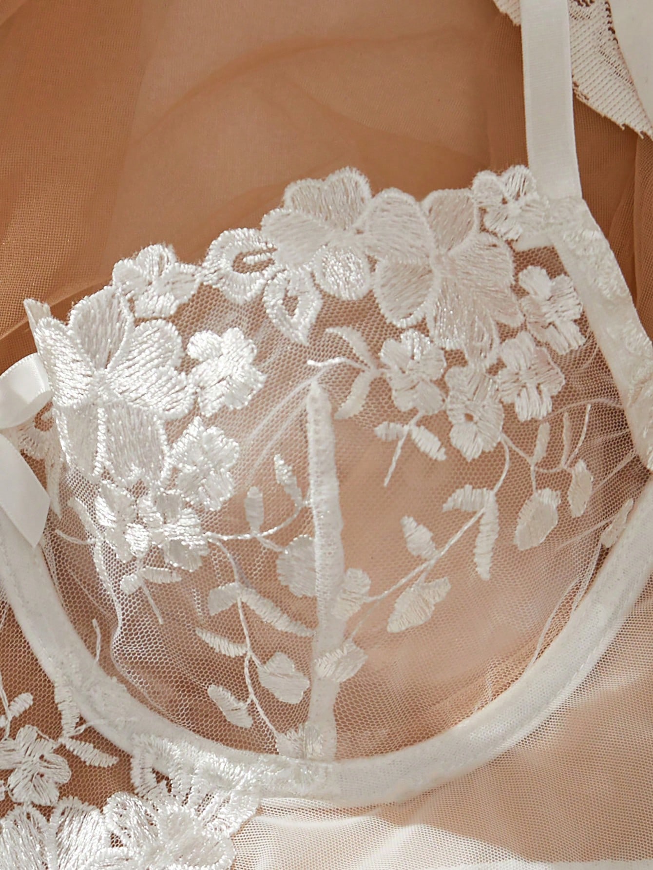 Romantic White Floral Lace Lin - Sheer Bra Lace incelemesi ve fiyatı