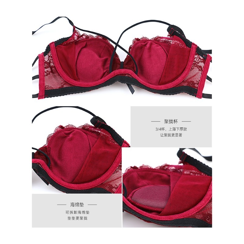 Elegant Lace Half Cup Bra Set, - Demi Bra Balconette incelemesi ve fiyatı