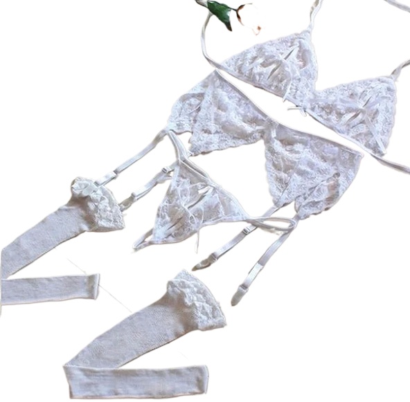 Lace Women Lingerie Set 4 Pcs  - Sheer Mesh Bra incelemesi ve fiyatı