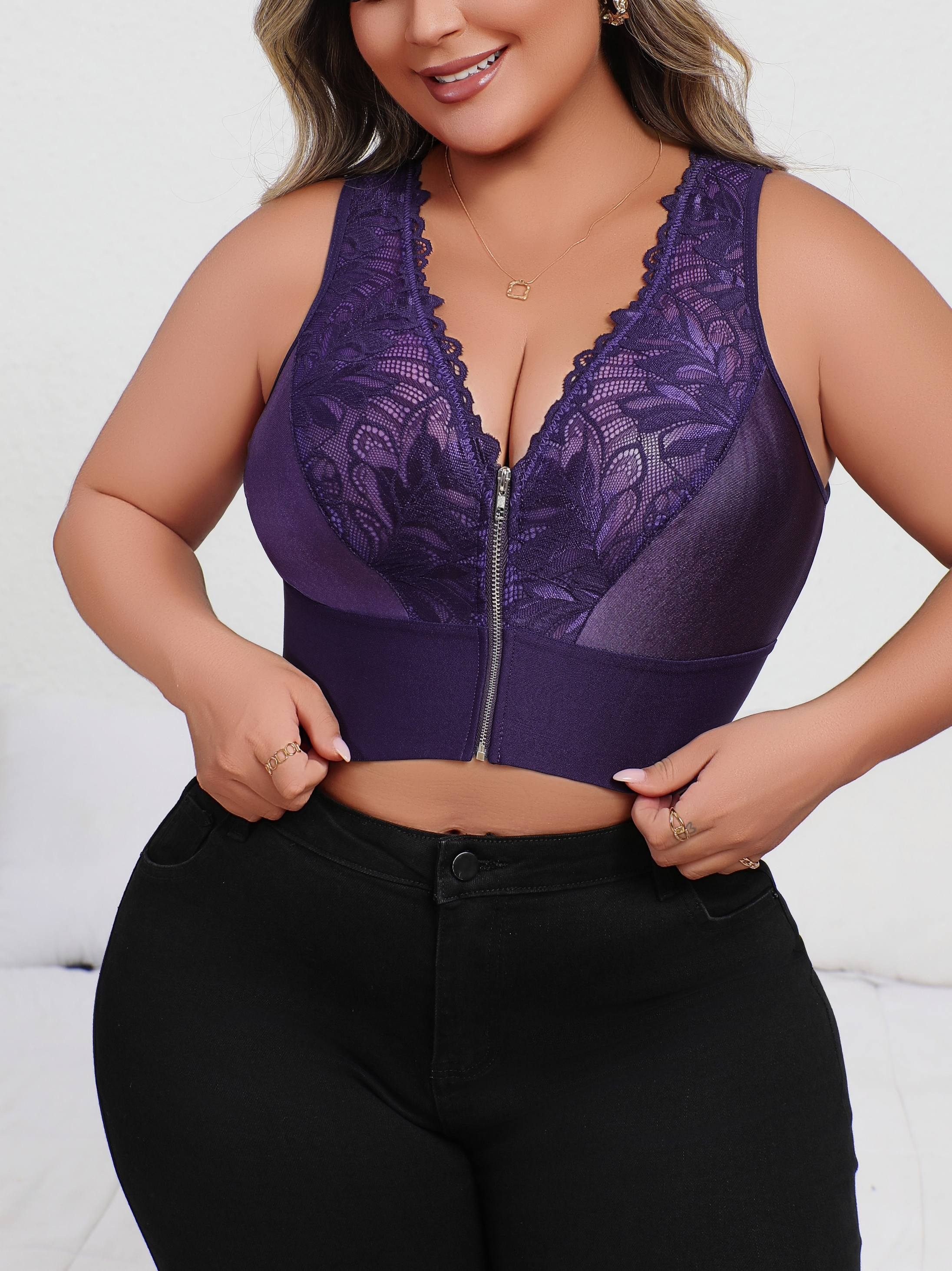 New Arrival Plus Size Sexy Pur - Plunge Bra Push Up incelemesi ve fiyatı